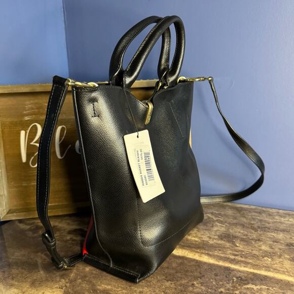 Furla Ribbon Small Bucket Bag - Nero Talco Burgundy - Picture 5 of 16